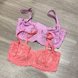 COSABELLA Lace Pink and Purple Balconette Bras, 34E